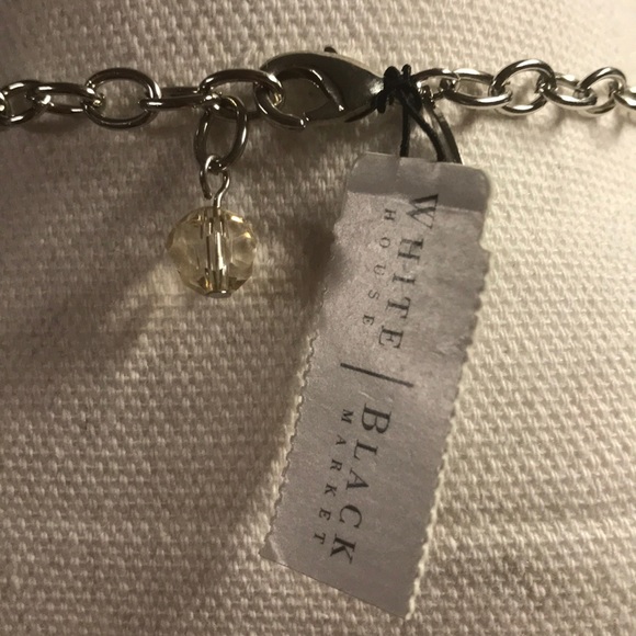 NWT WHBM Black Yellow Clear Stone Necklace - Picture 5 of 6